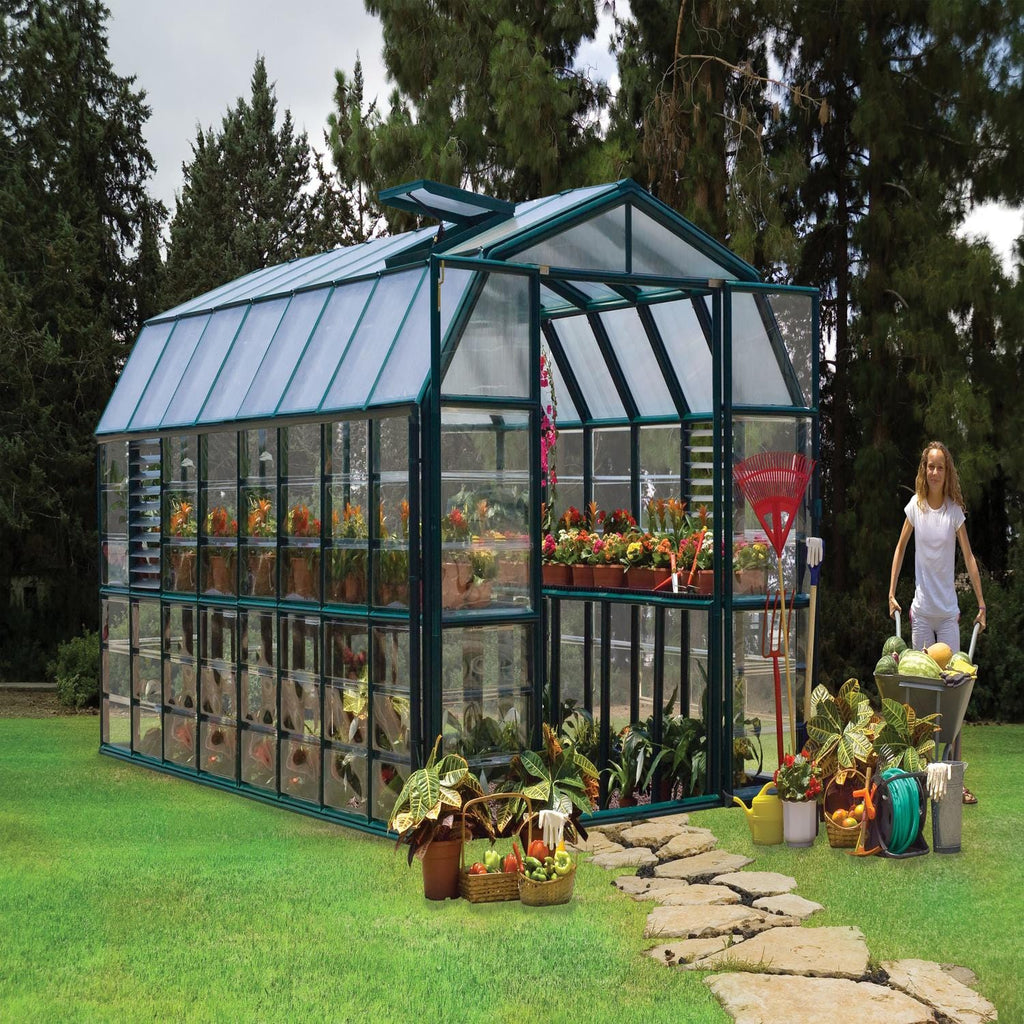 Palram - Canopia | Prestige 8x16 ft Twin Wall Greenhouse Kit Package With 6mm Twin-wall Polycarbonate Glazing - HG7316