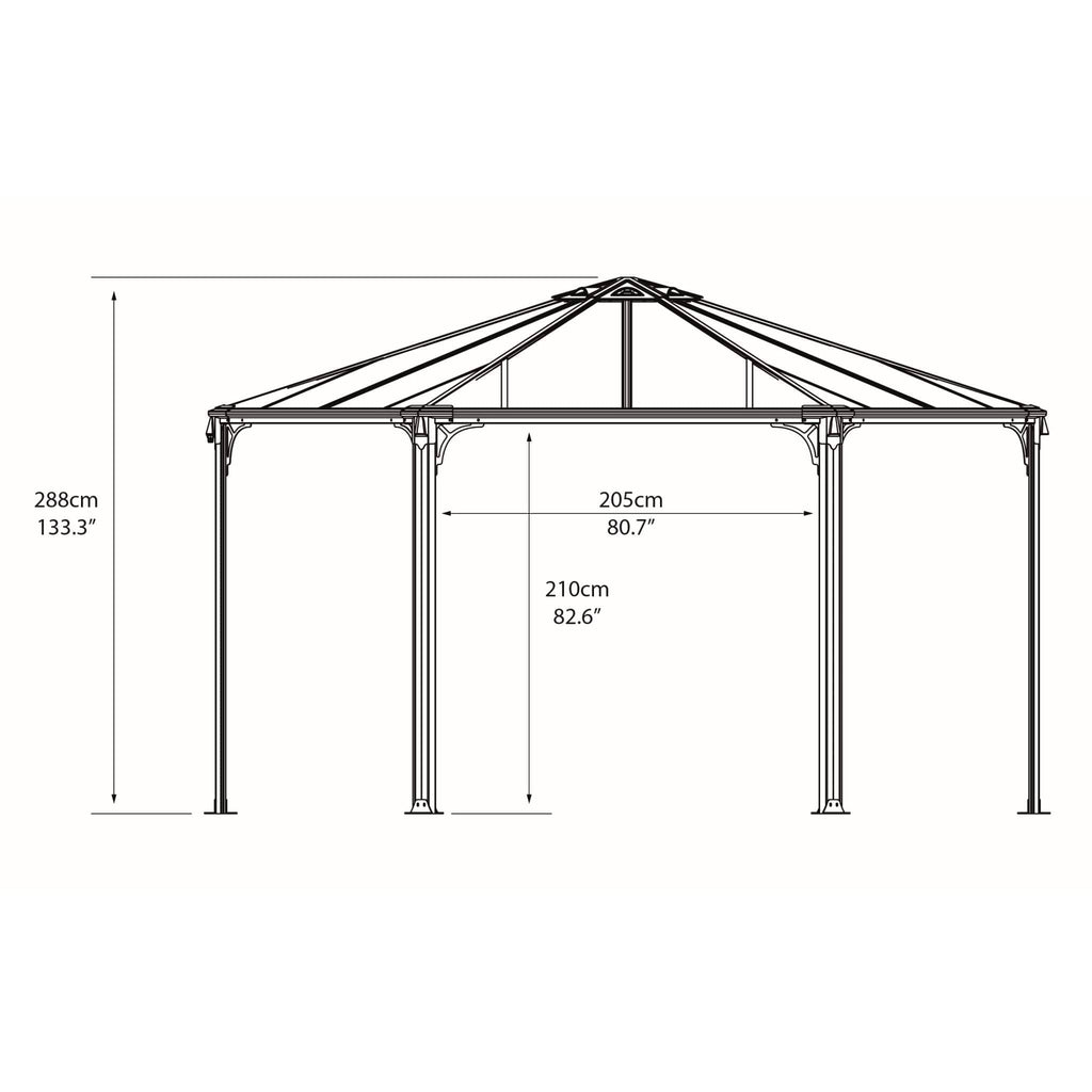 Palram - Canopia | Monaco Hexagon Garden Gazebo 13'X15' - HG9160