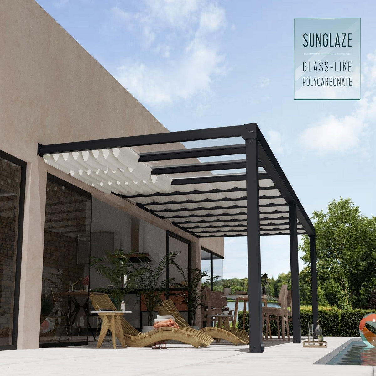 Palram - Canopia | 11x24 ft Stockholm Patio Cover Roof Blinds - HG1095