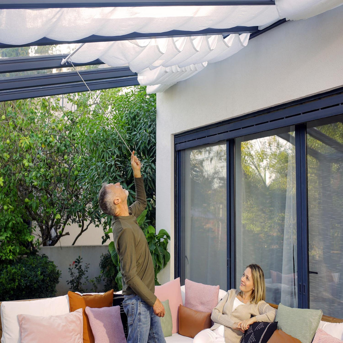 Palram - Canopia | 11x31 ft Stockholm Patio Cover Roof Blinds