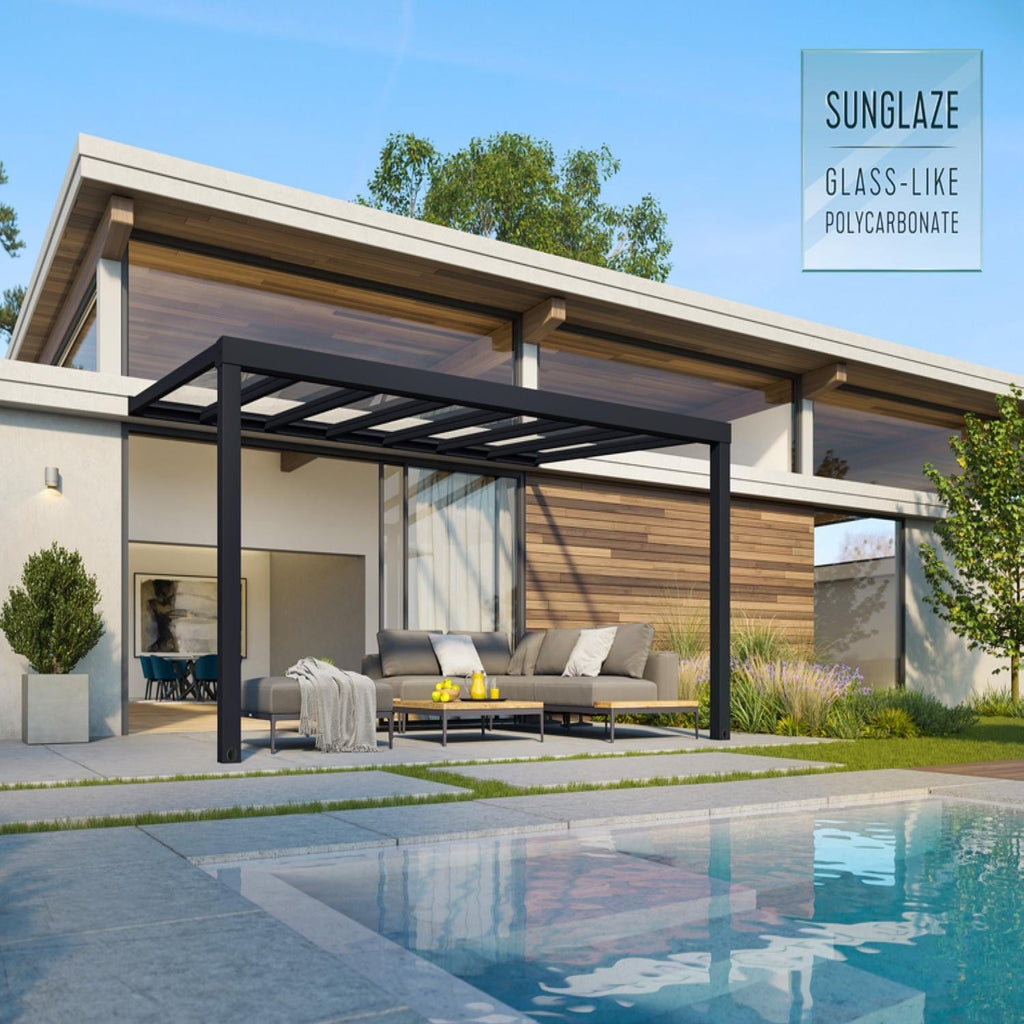 Palram - Canopia | Stockholm 11x17 ft Patio Cover - Gray/Clear - HG9455