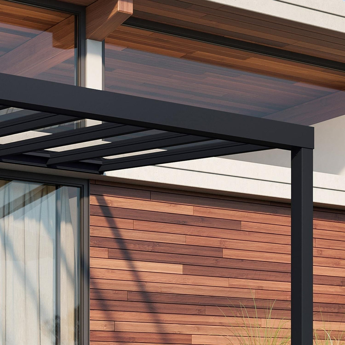 Palram - Canopia | Stockholm 11x24 ft Patio Cover - Gray/Clear - HG9463
