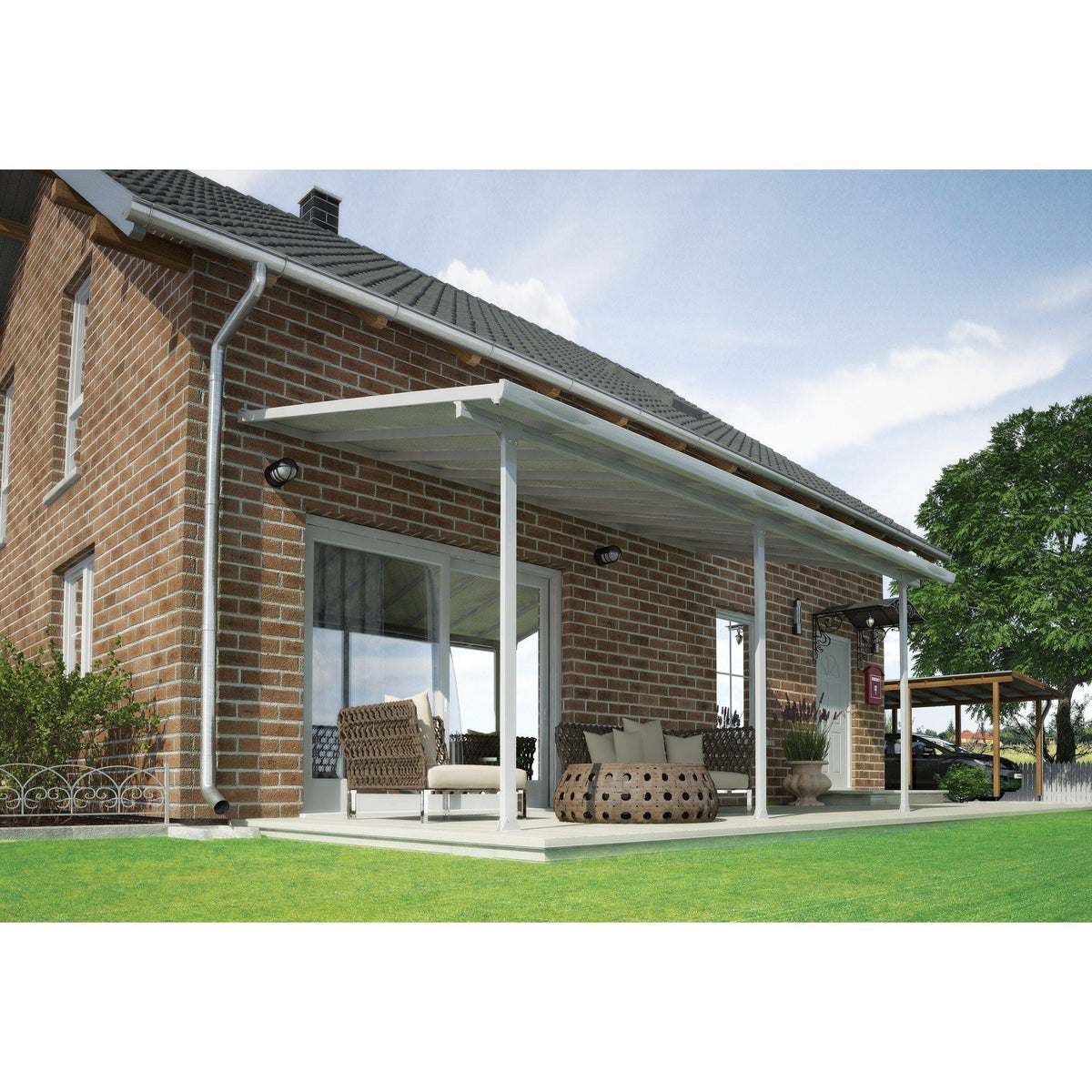 Palram - Canopia | 10 ft Wide Feria Patio Cover - White White - HG9310