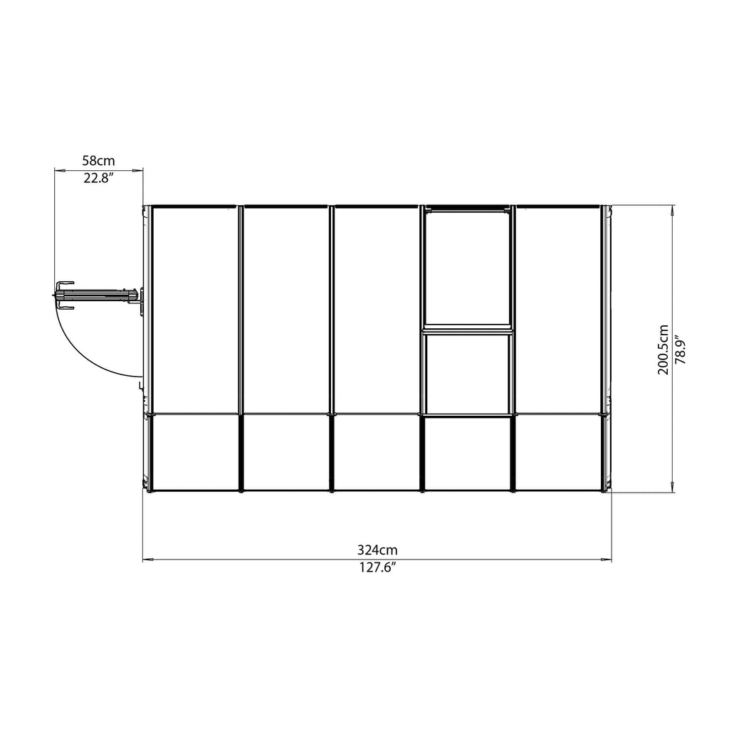 Palram - Canopia | Sun Room Six Sunroom Enclosure, Lean To Greenhouse Kit - HG7506