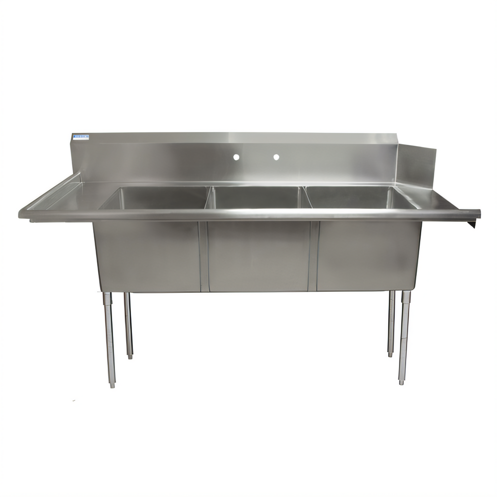 BK Resources BKSDT-3-1820-14-LSPG Compartment Sinks - BKSDT-3-1820-14-LSPG