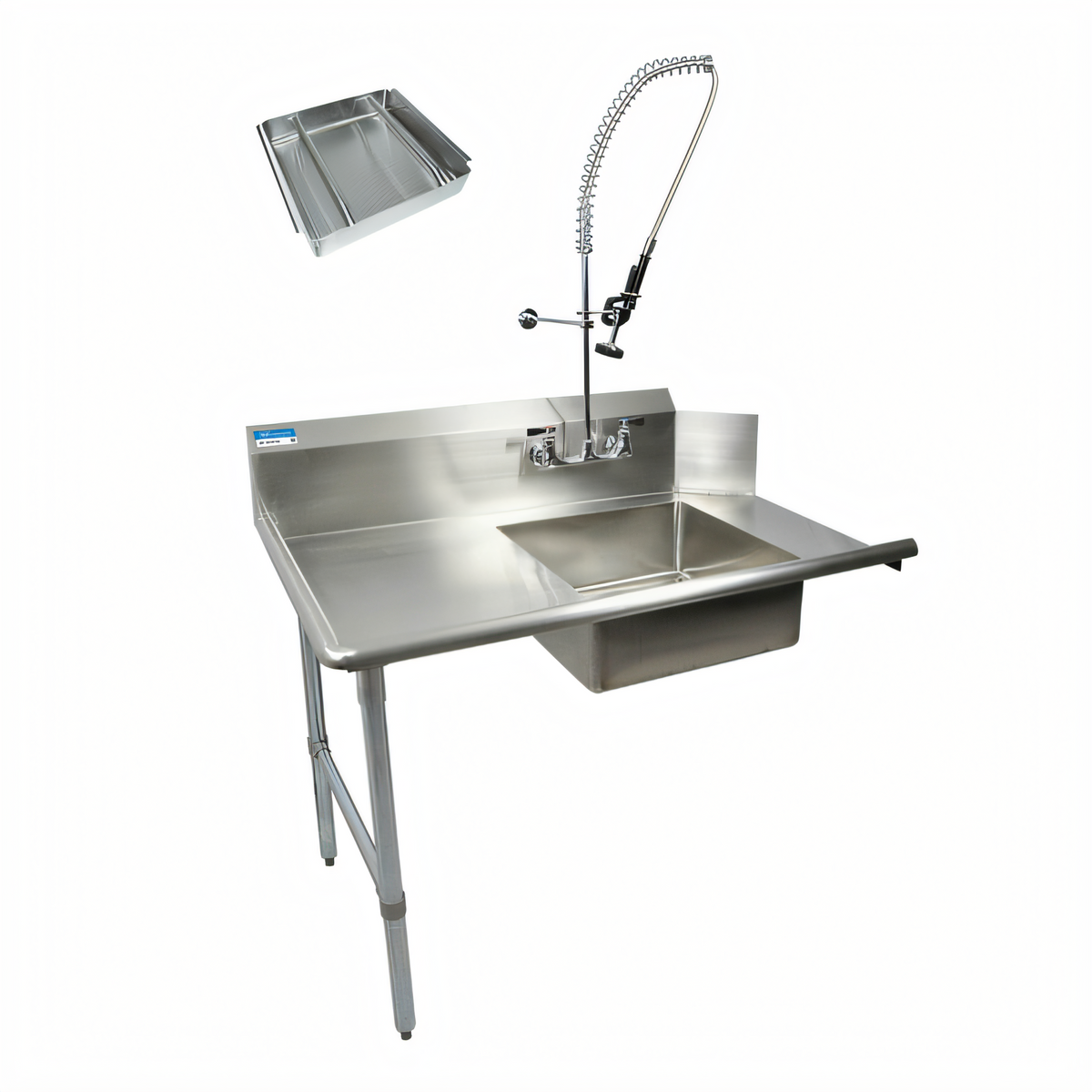 BK Resources BKSDT-48-L-SS-P3-G Compartment Sinks - BKSDT-48-L-SS-P3-G