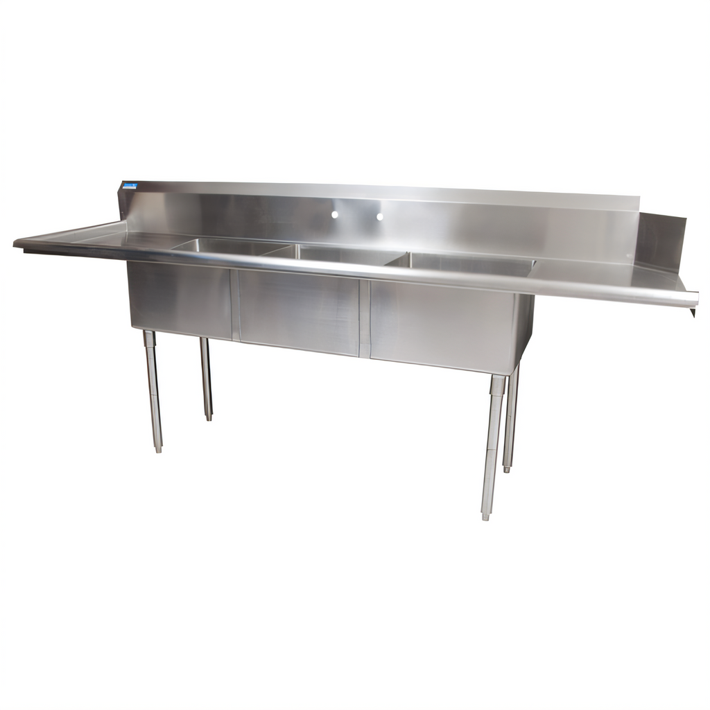 BK Resources BKSDT-3-20-12-20LS Compartment Sinks - BKSDT-3-20-12-20LS