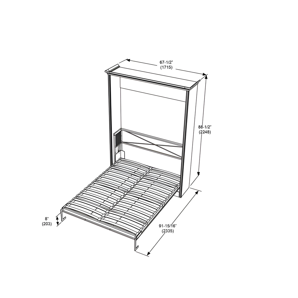 Queen Murphy Bed, Vertical, White by Leto Muro