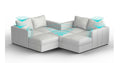 Lovesac – 7 Seats + 8 Sides Corded Velvet &amp; Standard Foam with 6 Speaker Immersive Sound + Charge System – Sky Grey - 1772604945198_341