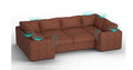 Lovesac – 8 Seats + 10 Sides Rained Chenille &amp; Lovesoft with 10 Speaker Immersive Sound + Charge System – Terracotta - 1772602990008_259