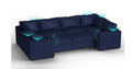 Lovesac – 8 Seats + 10 Sides Corded Velvet &amp; Standard Foam with 6 Speaker Immersive Sound + Charge System – Sapphire Navy - 1772611563522_890