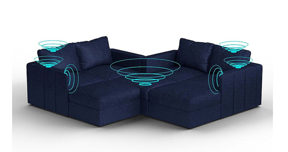Lovesac – 7 Seats + 8 Sides Corded Velvet &amp; Lovesoft with 10 Speaker Immersive Sound + Charge System – Sapphire Navy - 1772606800620_815
