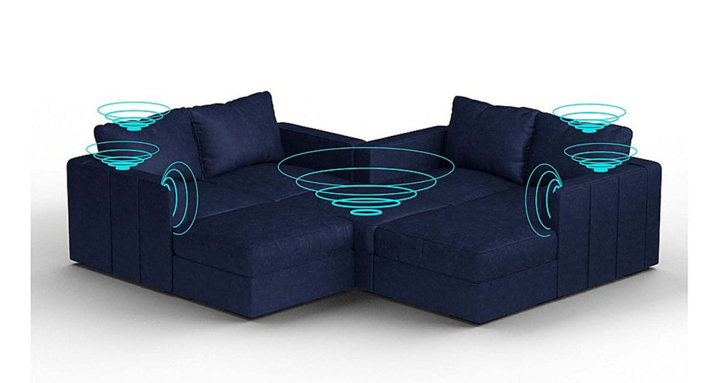 Lovesac – 7 Seats + 8 Sides Corded Velvet &amp; Lovesoft with 10 Speaker Immersive Sound + Charge System – Sapphire Navy - 1772606800620_815