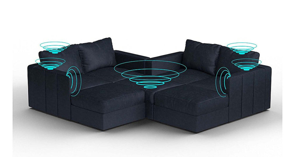 Lovesac – 7 Seats + 8 Sides Corded Velvet &amp; Standard Foam with 8 Speaker Immersive Sound + Charge System – Midnight Navy - 1772612868452_614