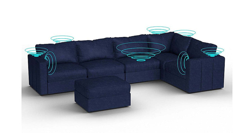 Lovesac – 6 Seats + 8 Sides Corded Velvet &amp; Lovesoft with 10 Speaker Immersive Sound + Charge System – Sapphire Navy - 1772611569914_995