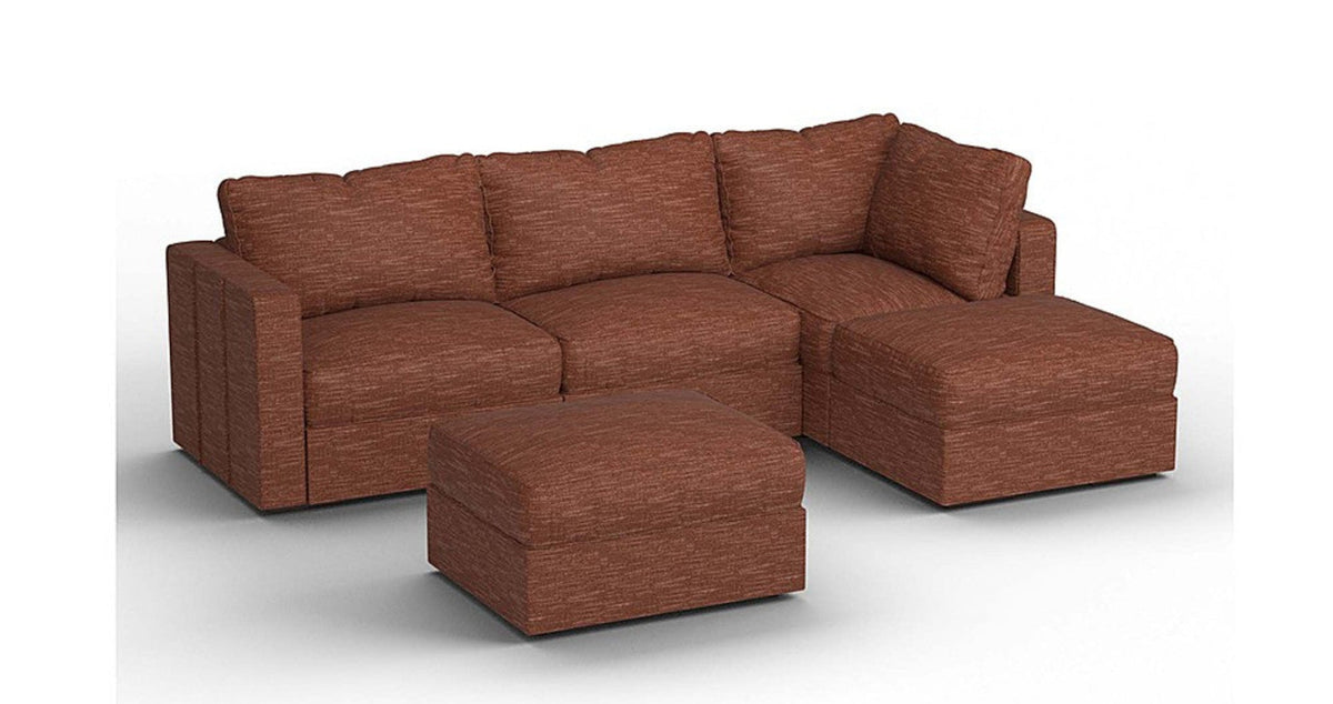 Lovesac – 8 Seats + 10 Sides Rained Chenille &amp; Lovesoft with 10 Speaker Immersive Sound + Charge System – Terracotta - 1772602990008_259