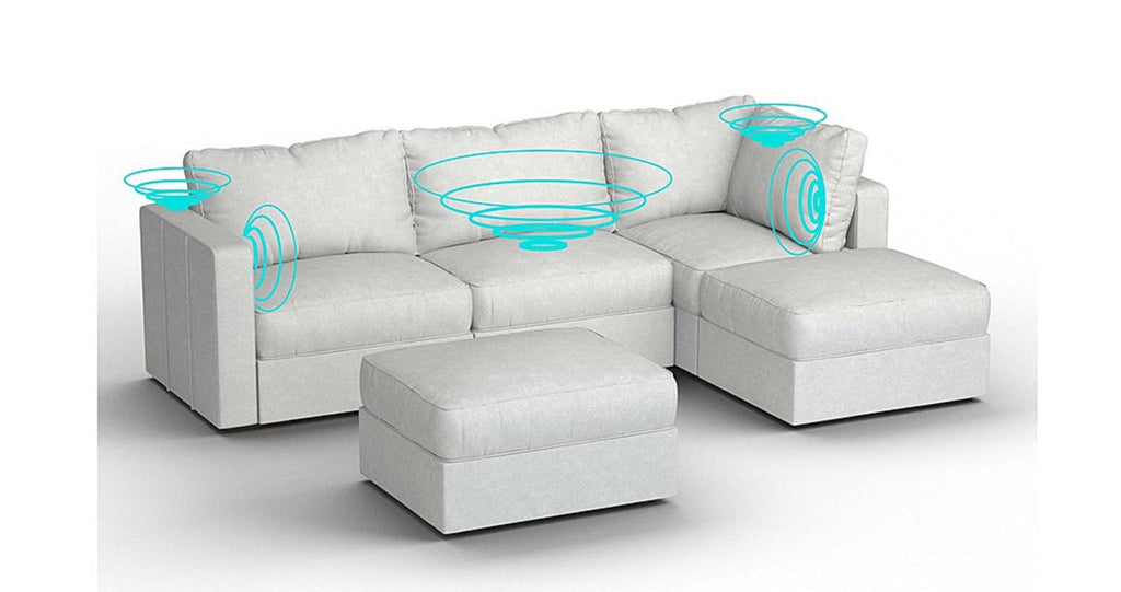 Lovesac – 5 Seats + 5 Sides Corded Velvet &amp; Lovesoft with 8 Speaker Immersive Sound + Charge System – Sky Grey - 1772604895797_312