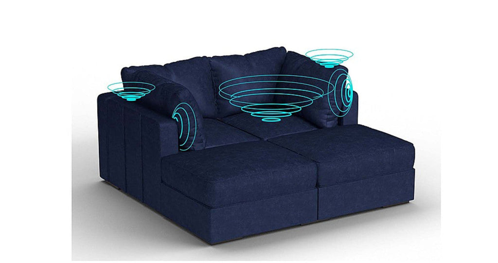 Lovesac – 4 Seats + 4 Sides Corded Velvet &amp; Standard Foam with 6 Speaker Immersive Sound + Charge System – Sapphire Navy - 1772608908234_458