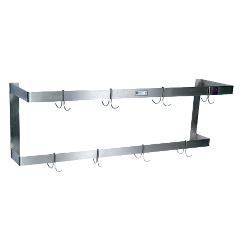 John Boos PRW23 Wall Mount 72" Double Bar Pot Rack - JBPRW23