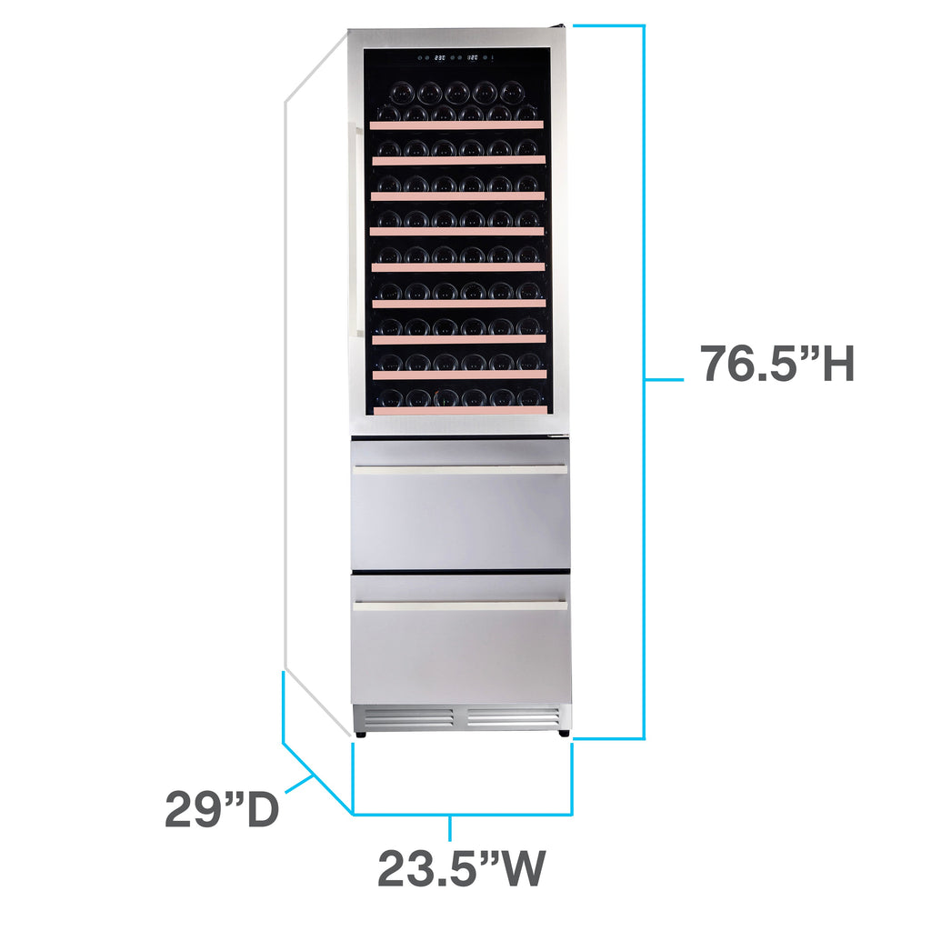 Avanti ELITE Series Wine Cooler, 2-Drawer Beverage Center, Stainless Steel - WCDD108E3S