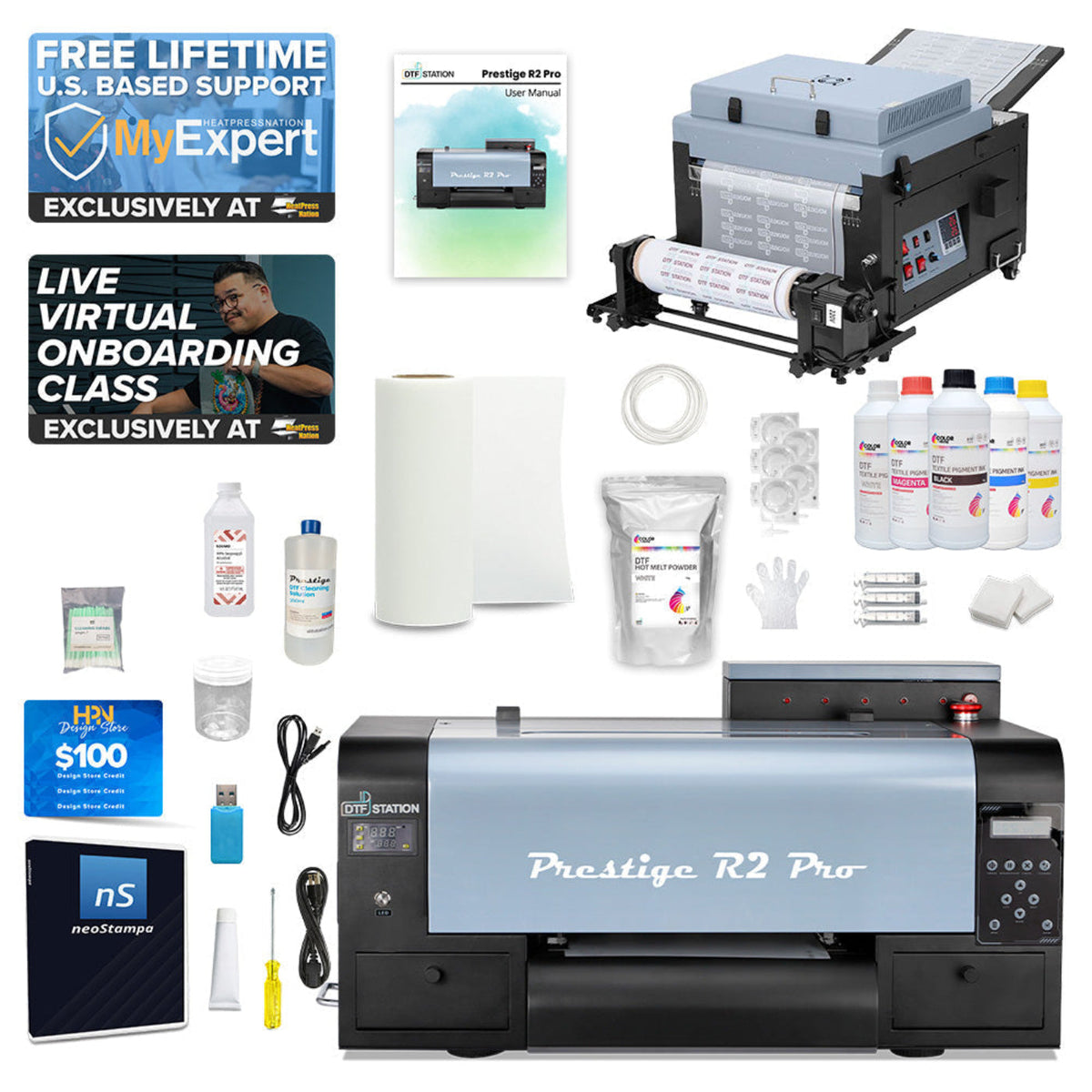 DTF Station 13" Prestige R2 Pro Miro Bundle - BNDL-DTFS-PRR2PRO-SHAKER-13-QG-V
