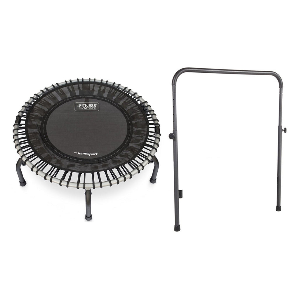 Disc-O-Bed JumpSport 350f Indoor Lightweight 39-Inch Trampoline and Handle Bar Accessory - 250144