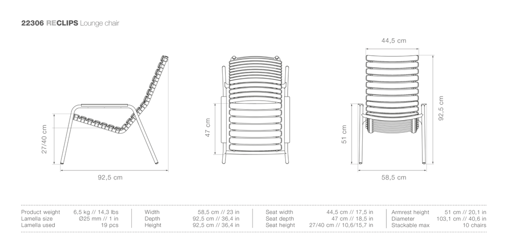 HOUE ReCLIPS Outdoor Lounge Chair