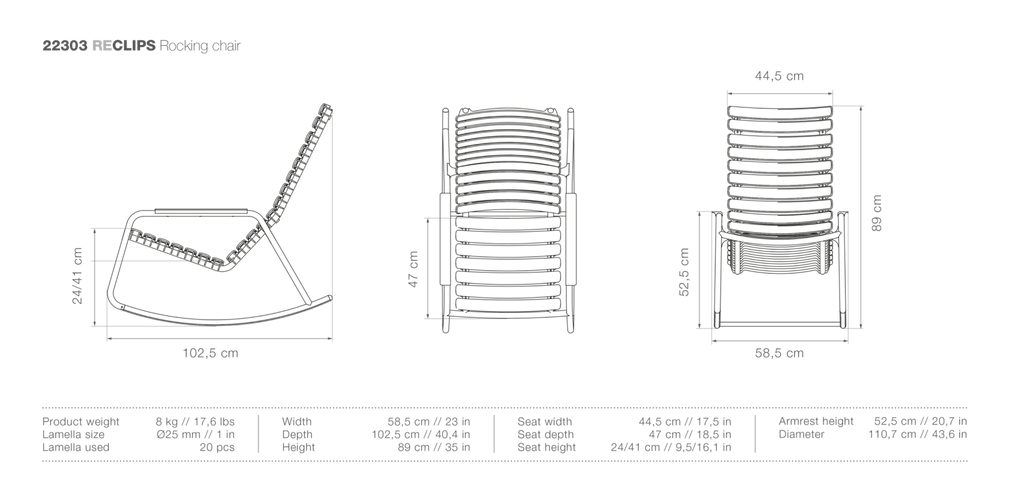 HOUE ReCLIPS Outdoor Rocking Chair