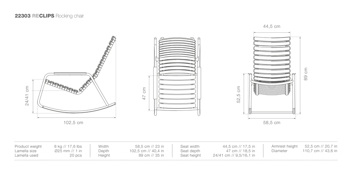 HOUE ReCLIPS Outdoor Rocking Chair