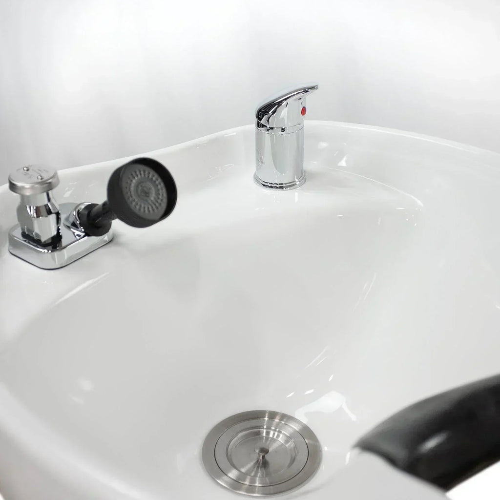 ARON II SHAMPOO BACKWASH UNIT WITH UPC CERTIFIED FAUCET - HON-BWSH-2929-WHT-KIT