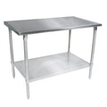 John Boos ST6-3648SSK 48"W x 36"D Stainless Steel Work Table, Adjust. Undershelf - JBST63648SSK