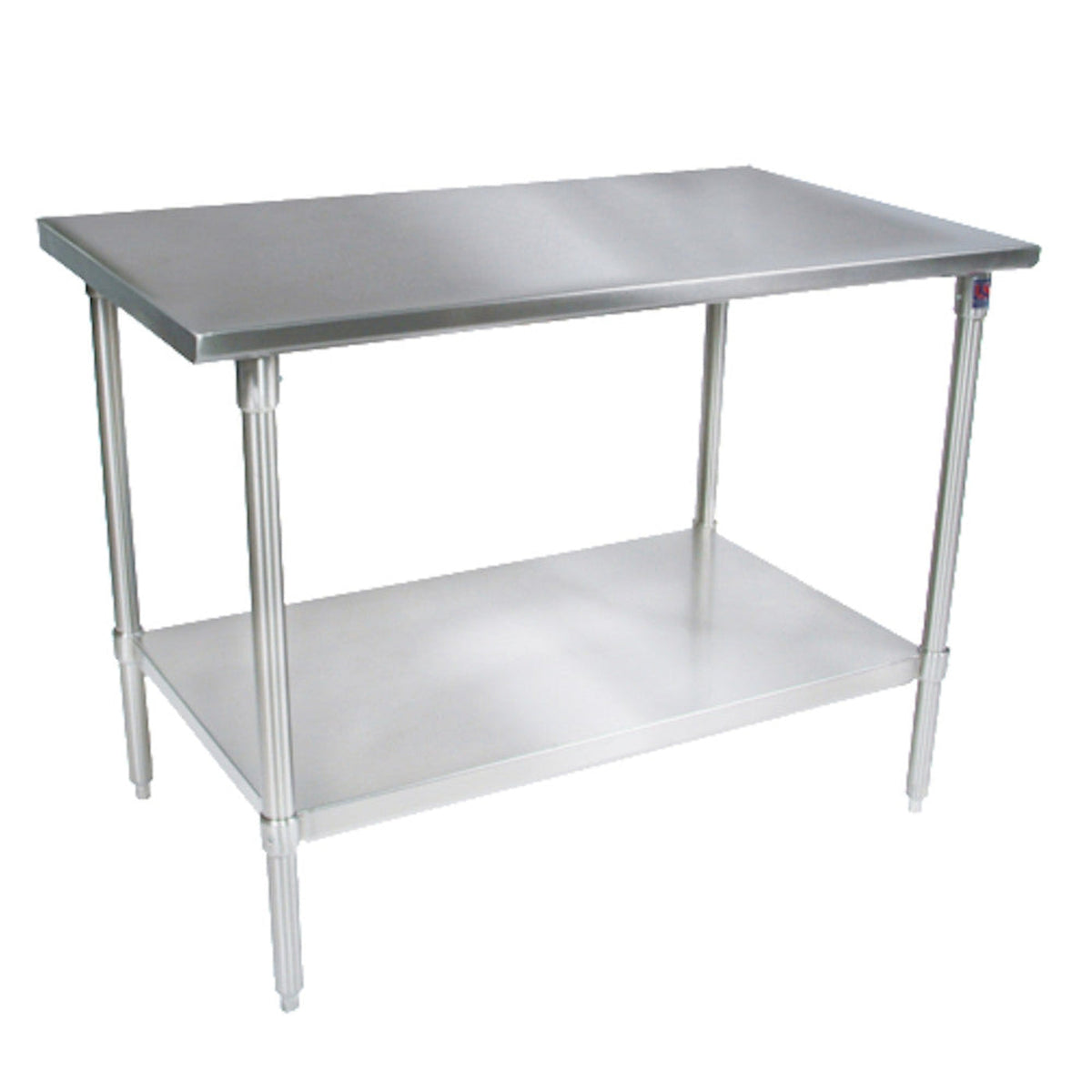 John Boos ST6-2430SSK 30"W x 24"D Stainless Steel Work Table, Adjust. Undershelf - JBST62430SSK