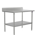 John Boos ST6R5-30120SSK 120"W x 30"D Stainless Steel Work Table, 5" Backsplash - JBST6R530120SSK