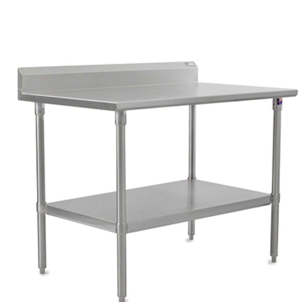 John Boos ST6R5-2460SSK 60" W x 24" D Stainless Steel Work Table, 5" Backsplash - JBST6R52460SSK