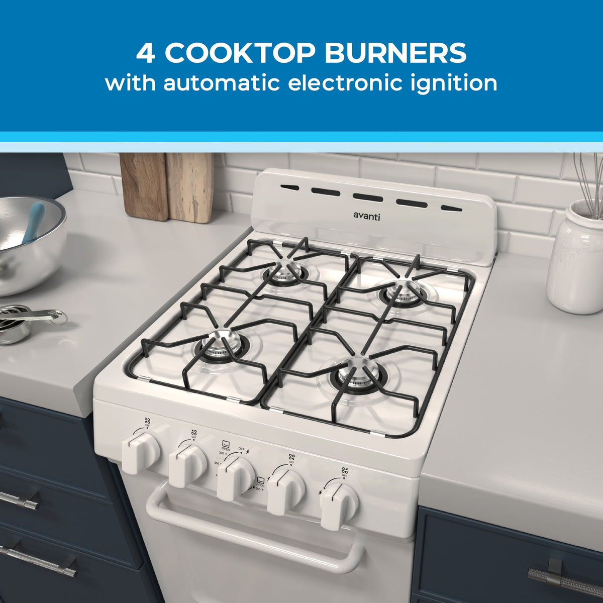 Avanti 20" Gas Range Oven - GRO20P0W
