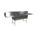 John Boos DT3B18244-2D24R 103.5"W x 30"D Dishtable/Pot Sink Two 24" Drainboards - JBDT3B182442D24R