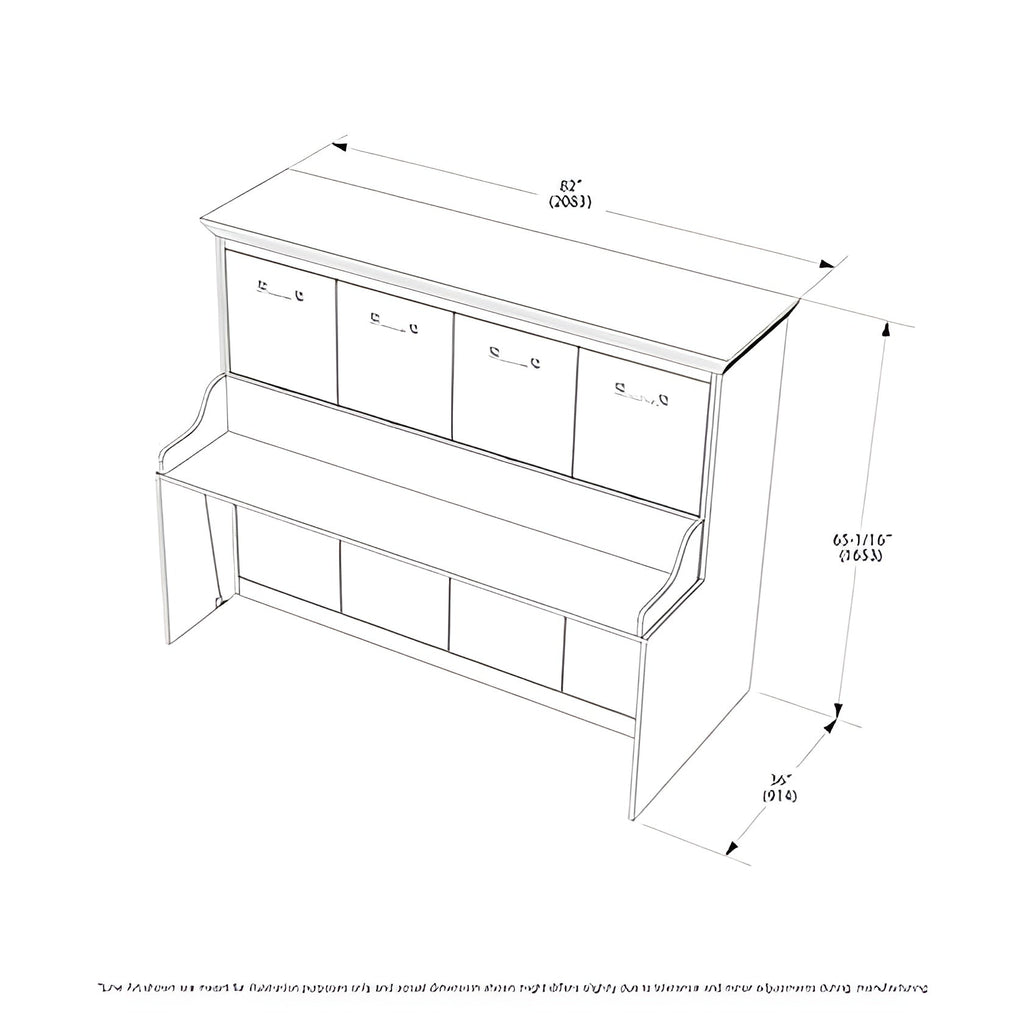 Leto Muro Horizontal Murphy Bed with Desk, Full Size, White, by Leto Muro