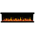 Litedeer Homes WarmCastle 72-in 3 Side Smart Electric Fireplace + Crushed Ice Rocks ZEF72T
