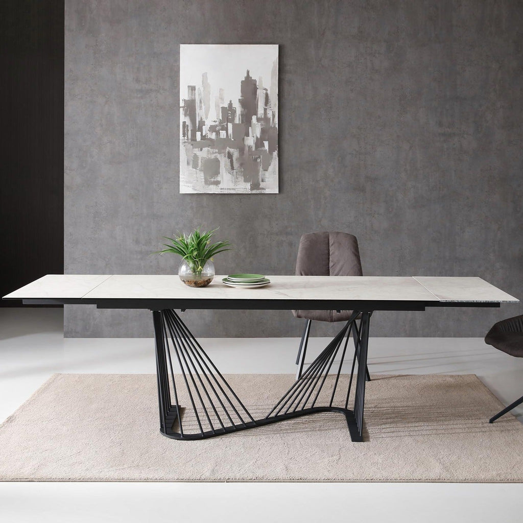 Whiteline Mods -  Roma Extendable Dining Table  - DT1633E-WHT