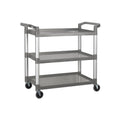 Winco 40.75" x 19.5" x 37.4" Grey 3-Tier Utility Cart - UC-3019G